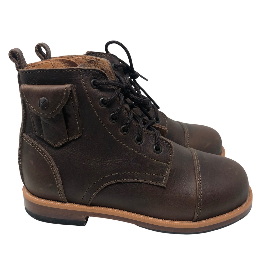 Mikoleon Fearless I AM Boots 30 US 12.5 Kids Brown Leather Cap Toe Side Pocket